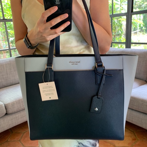 LAPTOP TOTE KATE SPADE CAMERON NCHTCP BLUE LEATHER - Picture 13 of 13